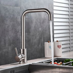304 Stainless Steel Kitchen Sink Faucet Flexible Hot Cold Water Mixer Single Handle Pull Out Sink Faucet Deck Mounted Water Taps