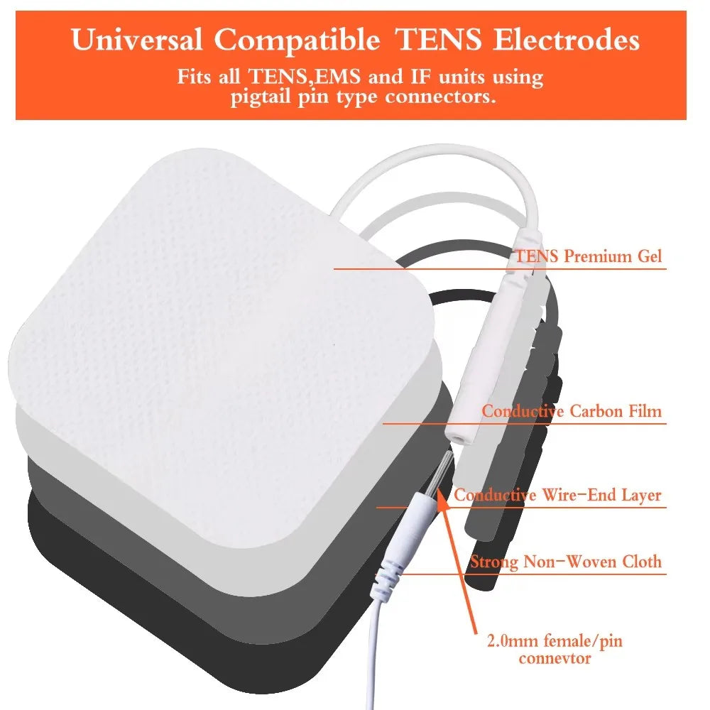 Physiotherapy Tens Electrode Pads Conductive Gel Therapeutic Pulse Pressure Electrical Compex Muscle Stimulator Massage Patches