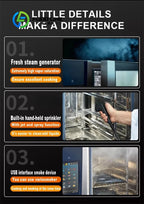 Customize Commercial Kitchen Multifunction Counter Top 20 Trays Electric Combination Combi Steamer Oven