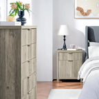 5 Drawers Dresser for Bedroom, 44 Inches Tall Modern Bedroom Dressers, Chest of Drawers for Bedroom, Fluted Dresser for Closet O