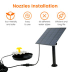 2.5W Solar Fountain Pump with 6 Nozzles and 7.6Ft Power Cord For Bird Bath Outdoor Pond Courtyard Garden And Fish Tank