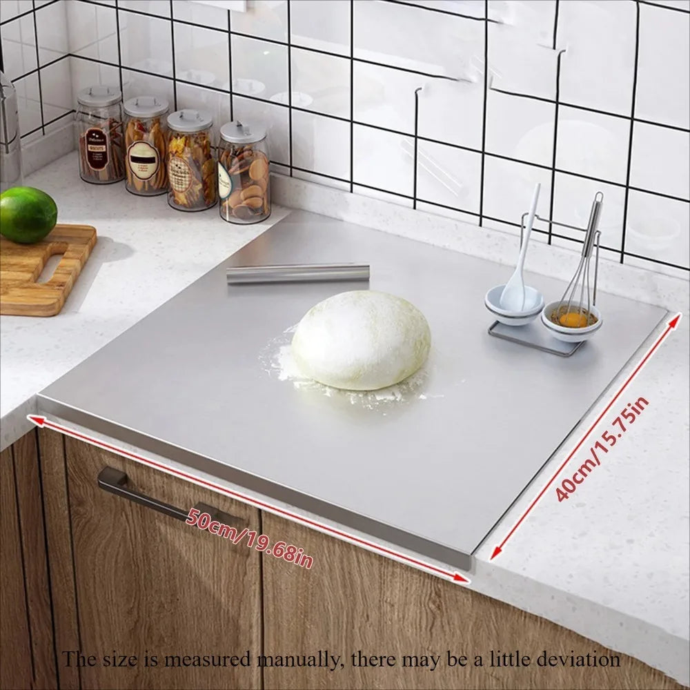 Kitchen Tools Cutting Board, Food Grade 304 Stainless Steel Cutting Board Non slip Edge Suitable for Cutting Vegetables Pastries