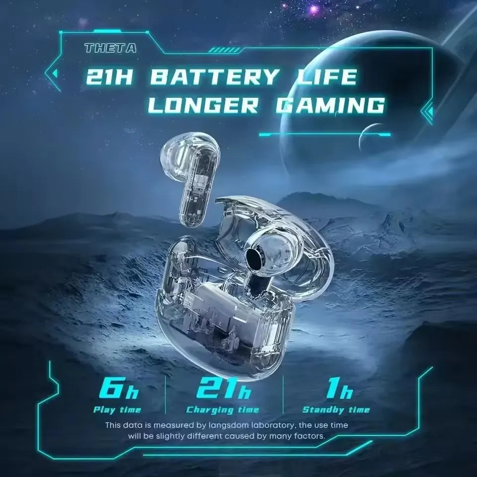 TG11 Wireless Bluetooth Earphones with Intelligent Noise Reduction and LED Cool Light Effect Esports Gaming Earphones No Delay