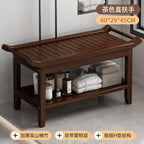 Anti-Slip Bamboo Shower Stool Waterproof Bathroom Bath Bench for Foot Washing or Entryway Shoe Changing Seat