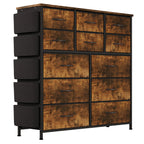 Dresser for Bedroom with 12 Drawer & Chests of Drawers for Hallway, Entryway, Storage Organizer Unit with Fabric Easy Pull Handl