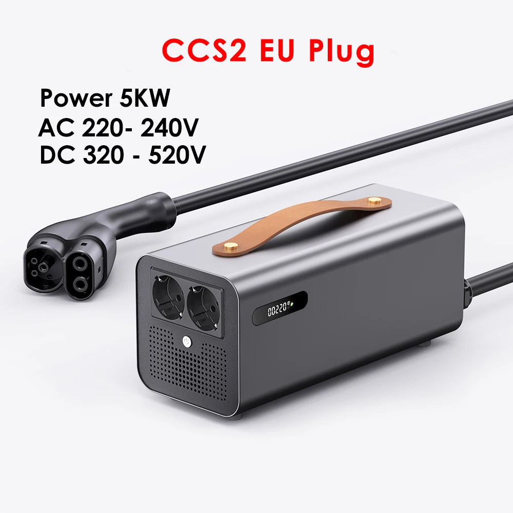 CSSBOON V2L Discharger Gun for Tesla Model 3 Y X S Car Inverter NACS CCS2 AC 110V-120V Portable Power Conversion Socket