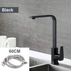 Black/silver Kitchen Faucets 7-shaped Copper Alloy Kitchen Hot And Cold Mixing Faucet Single Handle Deck Mounted