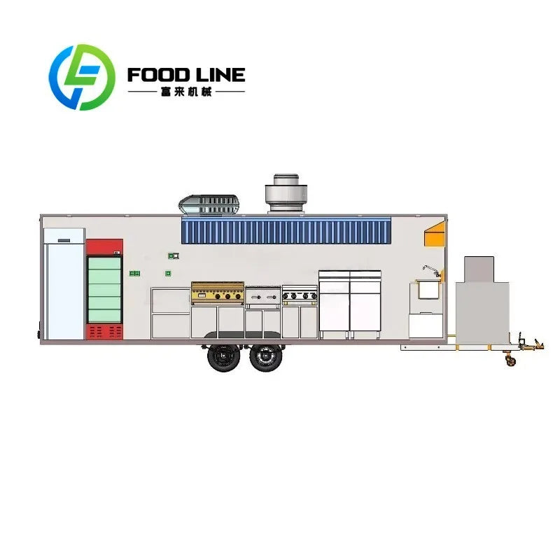 Customized Mobile Food Trucks Equipped with Complete Kitchen Equipment Street Food Pizza Ovens Barbecue Food Trailers