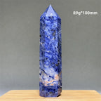 Blue Veins Stone Obelisk Natural Mineral Quartz Home Feng Shui Decorative Gift Reiki Treat Witchcraft Magic Wand