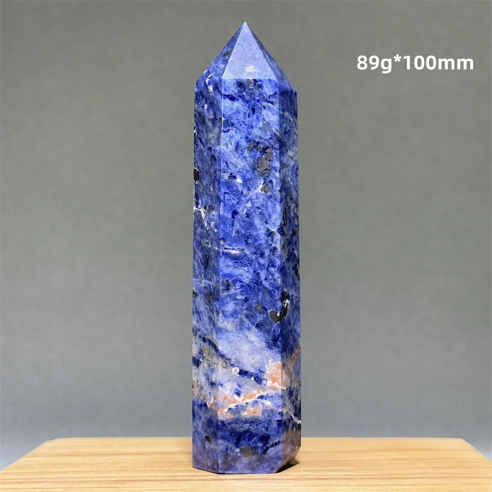 Blue Veins Stone Obelisk Natural Mineral Quartz Home Feng Shui Decorative Gift Reiki Treat Witchcraft Magic Wand