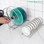 Stainless Steel Dish Holder Kitchen Bowl Dish Organizer Home Cutlery Dishes Pot Lid Rack Household Dish Rack Kitchen Accessories