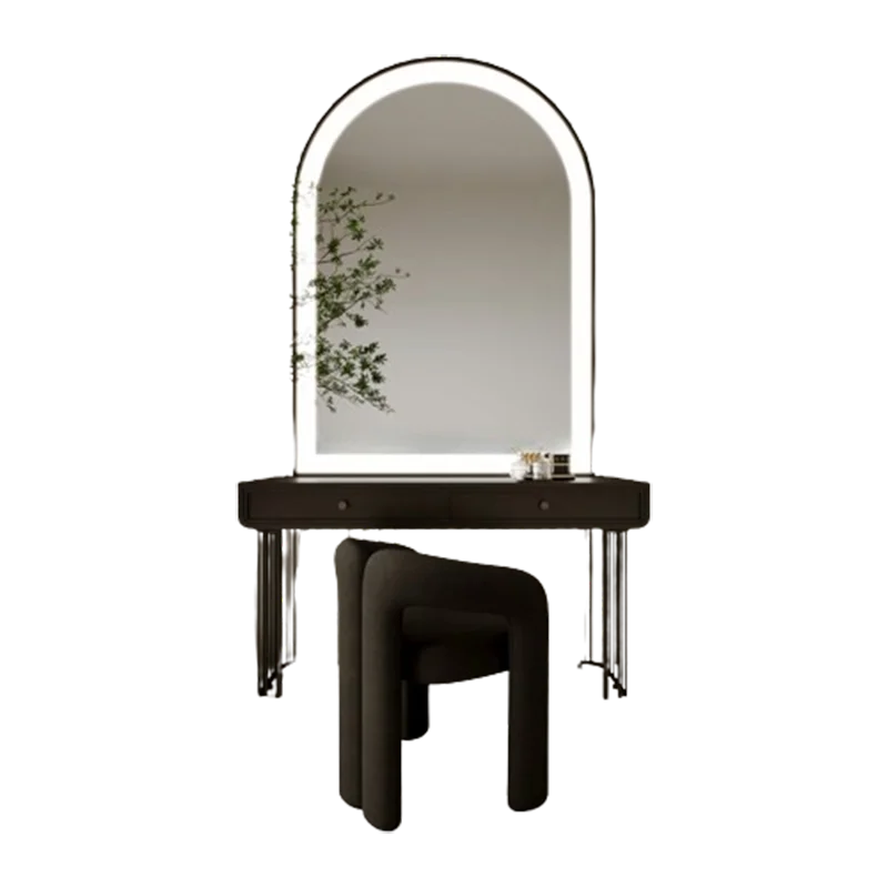 Girls Luxury Mirror Vanity Table Nordic Makeup Large White Makeup Desk Dressers Girl Drawers Light Penteadeira Bedroom Furniture