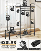 3-In-1 Clothes Racks For Hanging Clothes With Coat Rack, Heavy Duty Clothing Rack With Shelves Load 620Lbs, Portable Garment