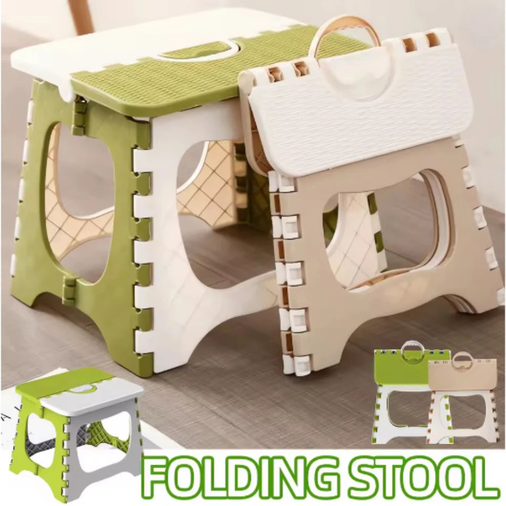 Children's Folding Stool Great Lightweight Portable Folding Stool Small Footstool with Handles Outdoor Travel Stool Homewares
