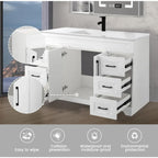 Bathroom Vanity with Sink,Undermount Ceramic Sink-Modern Bathroom Cabinet with 6 Soft-Close Drawers & 2 Doors Spacious Storage