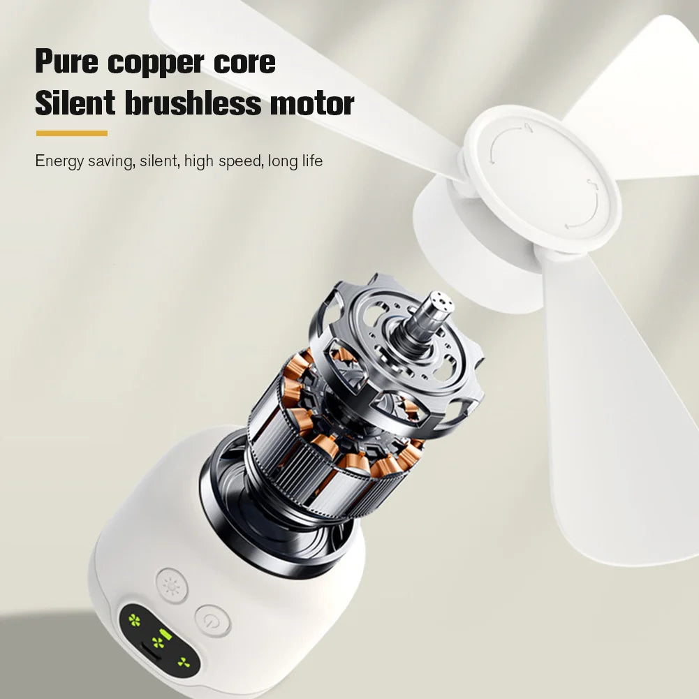 Portable Wireless Ceiling Fan Light Rechargeable Camping Fan with Remo