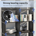 6-Tier Freestanding Bookshelf with Double Rows 10-Compartment Wardrobe Storage Organizer for Bedroom Living Room Office