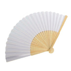 50/1pcs DIY Paper Bamboo Folding FanAdults Kid Hand Fans Calligraphy Painting Practice Blank White Fan for Wedding Room Decor