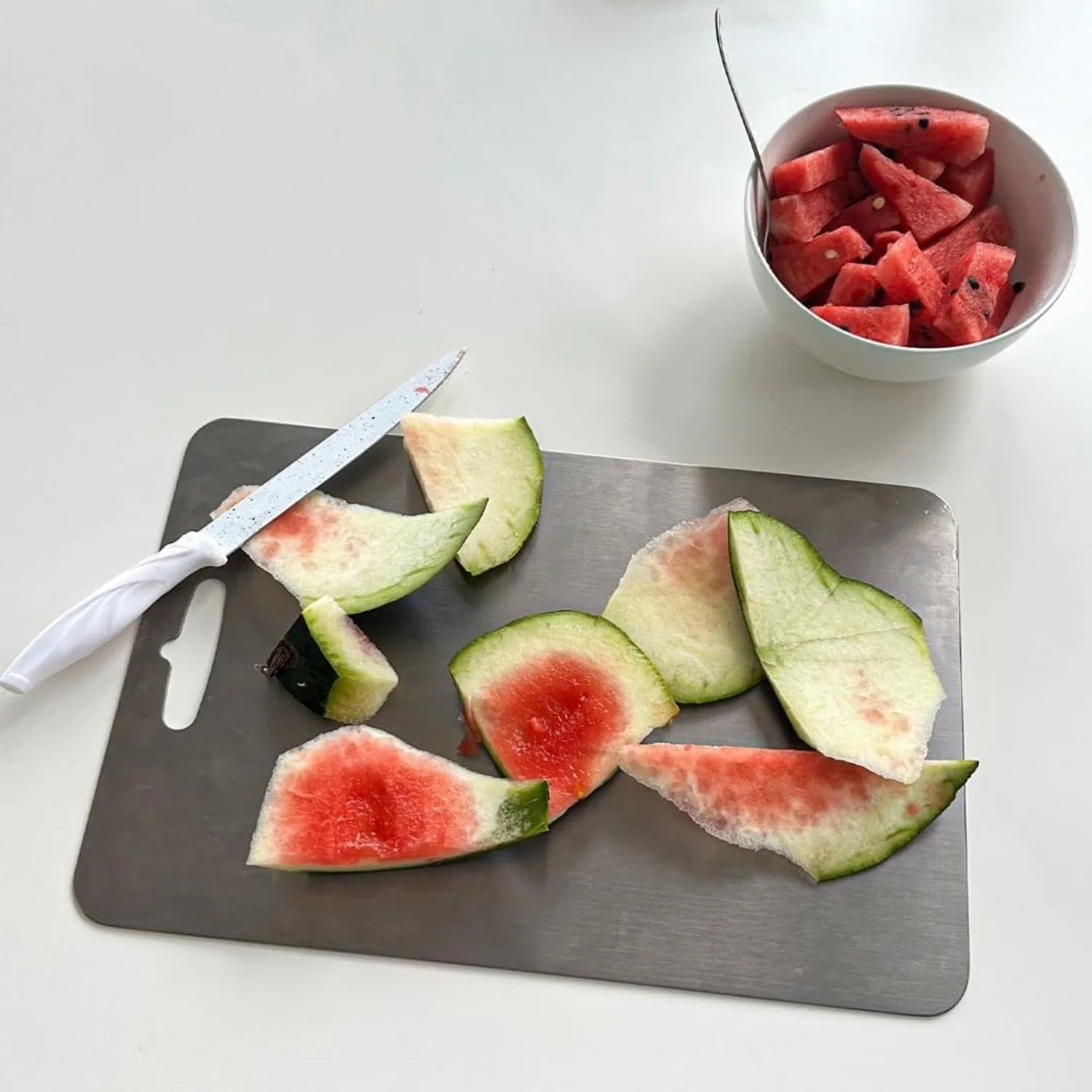 Kitchen grade titanium cutting board, hygienic and durable, double-sided titanium cutting pad (14x10 inches)