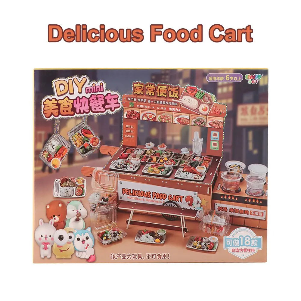 Craft 3D Pretend Play Kitchen DIY Role Play Mini Fast Food Model Realistic Reusable Cooking Interactive Children Gifts