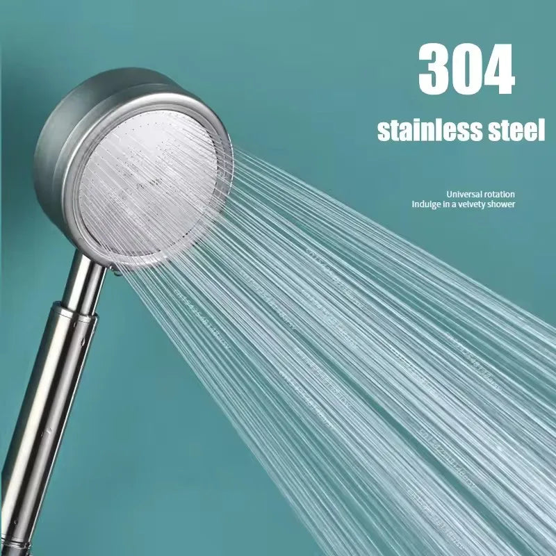High Pressure 304 Stainless Steel Handheld Shower Head 5 Modes Adjustable Shower Heads Water Saving Spa Shower Head 2025