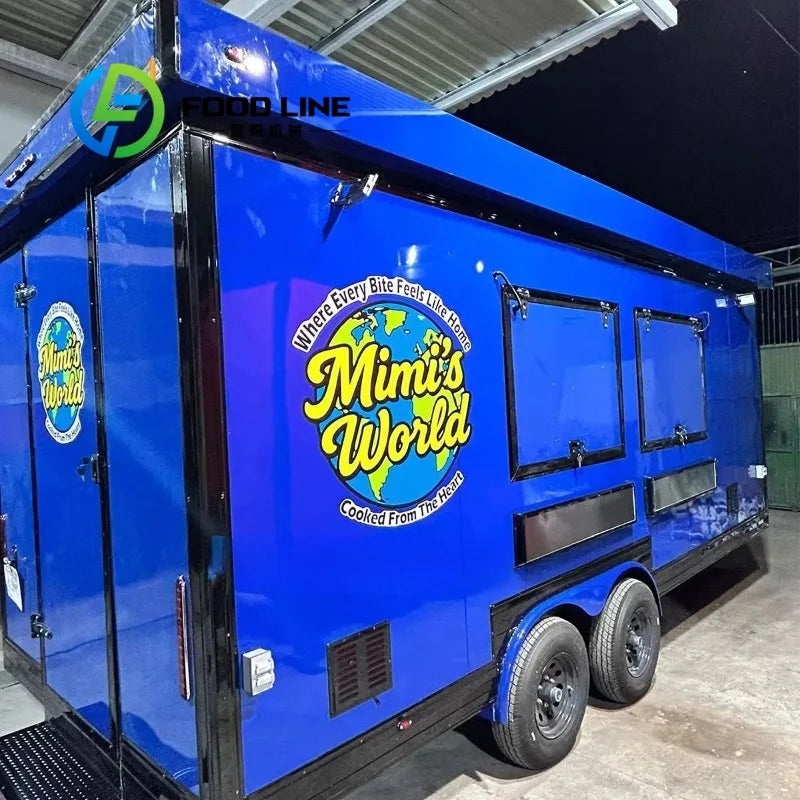 Modern Mobile Kitchens Food Trailer Truck Concession Catering Caravan with Snack and Chip Applications