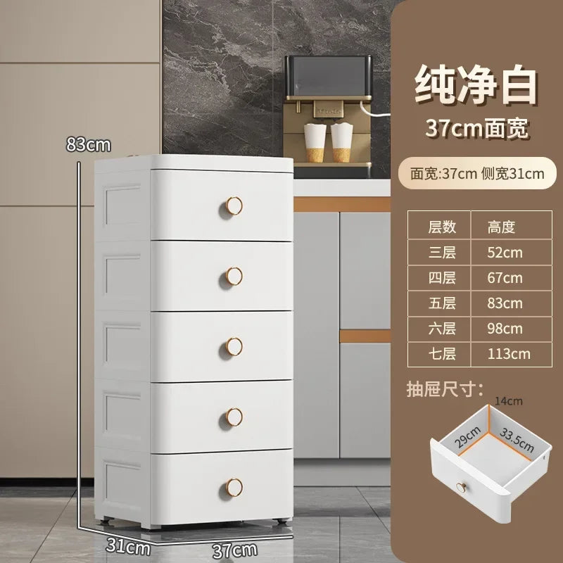 Modern Plastic Cabinet for Bedside Drawer Type Narrow Side Bathroom Cabinet Creative Cabinets for Laundry Room