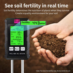 6 in 1 High Accuracy Soil Tester pH Temperature Humidity Sunlight Air Moisture Nutrient Fertility Meter Gardening Planting Tool