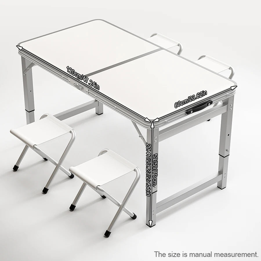 Outdoor table, portable folding table with handle - suitable for outdoor camping, picnicking, gatherings, no electricity require
