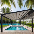 Outdoor Aluminium Folding Courtyards Terrace Outside 3X6M Pavilion Eaves Tents Gazebo Pergola Sunroom Door Awning Gazebos