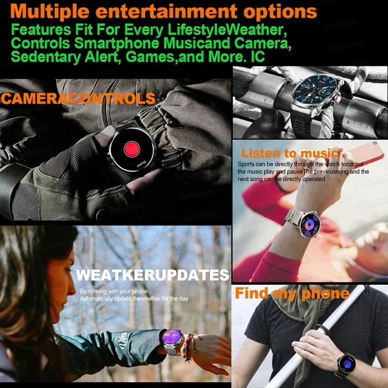 2025 GPS Track Smart Watch Men 1.85-Inch HD AMOLED Screen 360*360 Mah Battery Sport Bluetooth Call sports Smartwatch New Gift