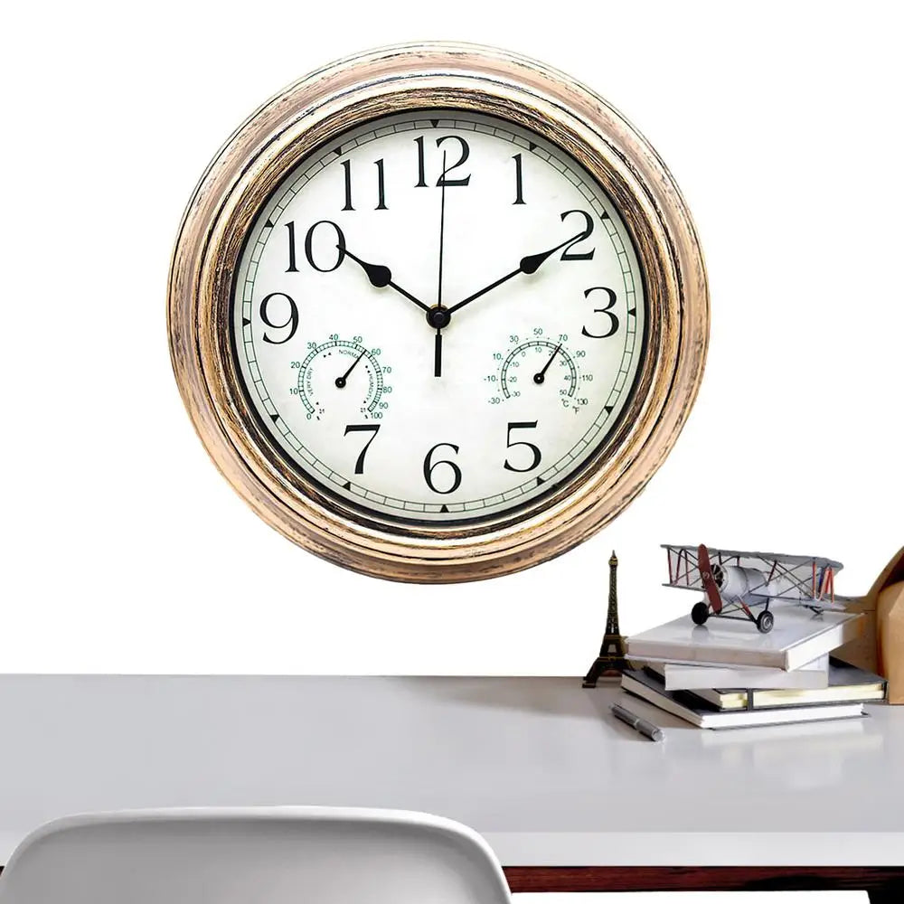 Wall Clock 12 Inch 12 Inch Wall Clock Outdoor Indoor Round Office Home School Clock Battery Operated Decorative Clocks With