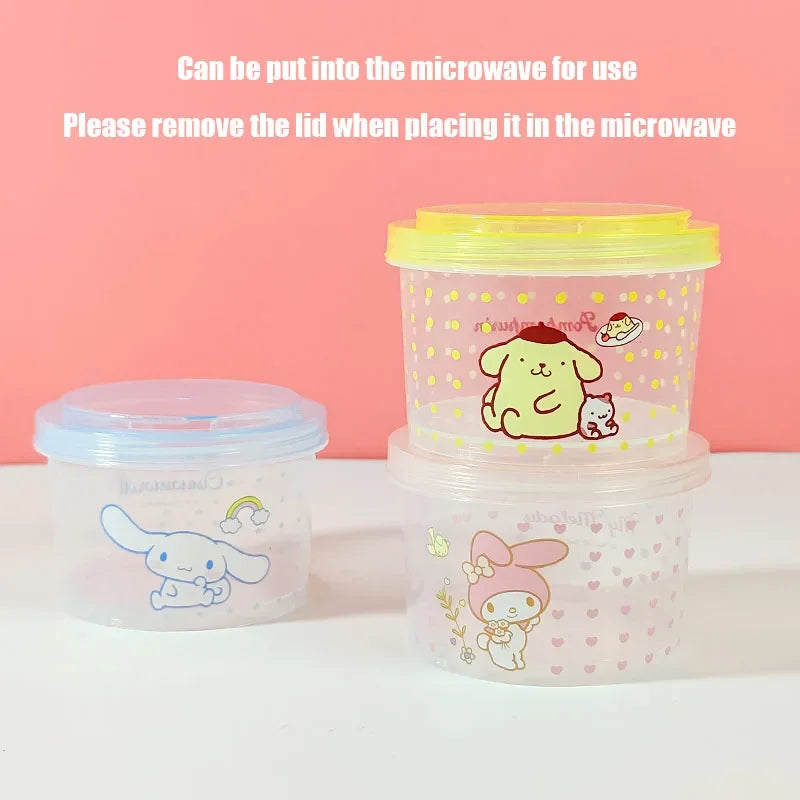 3-Piece Hello Kitty Stackable Lunch Box Food Preservation Box Cute Bento Box Microwave Oven Usable Festival Gift