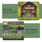 1pc Premium Natural Wood Anti Corrosion Expandable Garden Fence Decorative Wooden Yard Border Plant Climbing Support