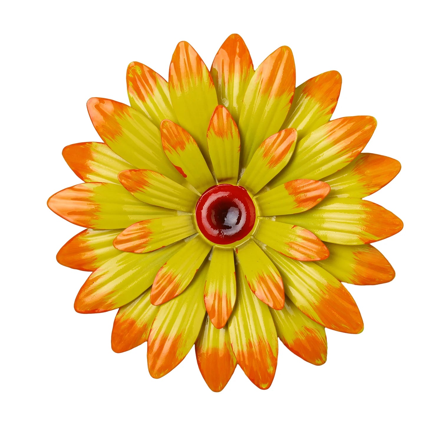 1pc Metal Iron Sunflower Wall Decor, 8-Inch Colorful Outdoor Garden Decorations, Creative Villa Yard Art Hangings, Festive Holid