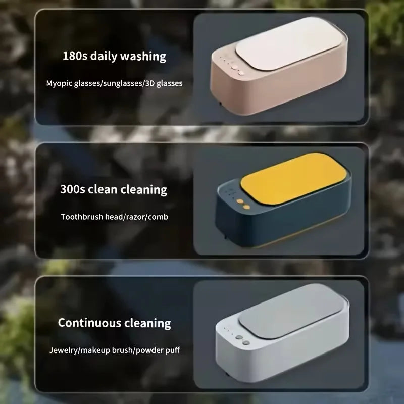 Xiaomi MIJIA Ultrasonic Cleaning Machine High Frequency Vibration USB Charging Battery 360°Jewelry Glasses Watch Ring Cleaner