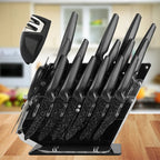 18pcs Kitchen Knives Set Stainless Steel Meat Cleaver Household Chef's Knife Steak Knife Kitchen Scissors Knife Sharpener