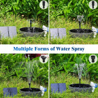 20W Solar Water Pump Kit, Solar Powered Water Fountain Pump with 6 Nozzles, Water Feature Outdoor Fountain for Bird Bath