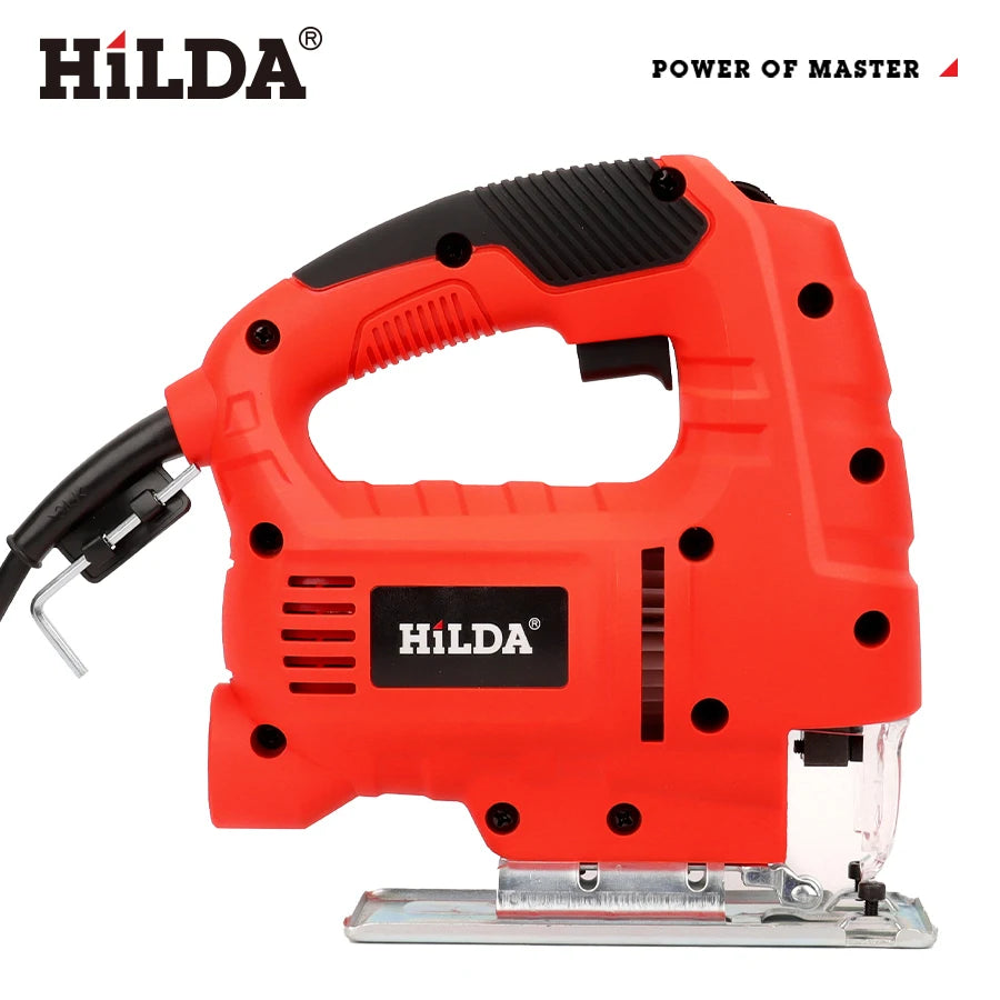 HILDA Electric Jig Saw Household Plug - in Brushed Six Speed Electric Curved Cutting Tool Suitable For A Wide Range Of Materials