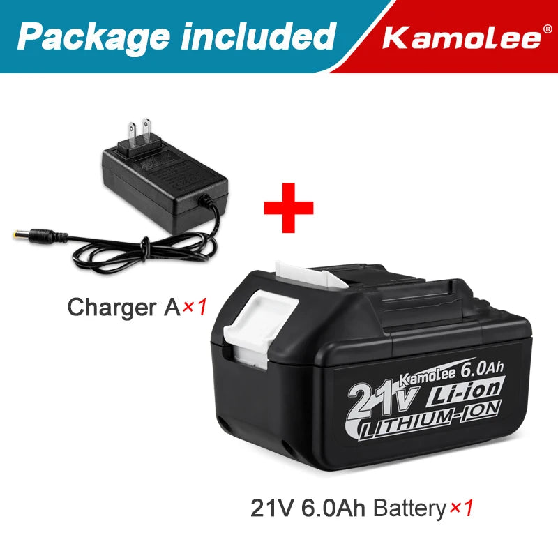 Kamolee 18V 6000mAh Li-ion Battery BL1860 Hand drill Battery Power tools Support Kamolee tools