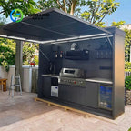 Customized Outdoor Kitchen Sink Station Luxury 304 Stainless Steel with Storage Cabinet and Built In Insulated Cooler Unit