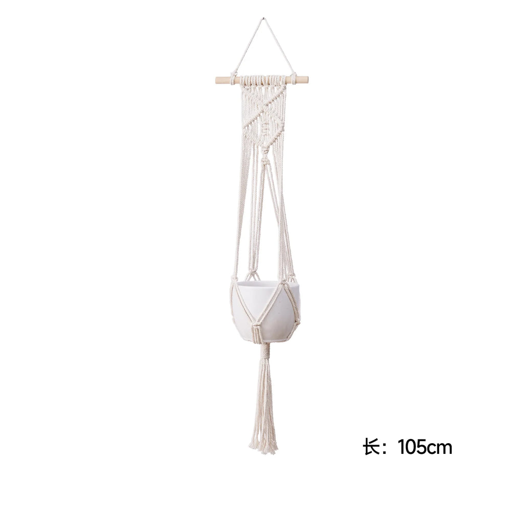 Hanging Plant Handmade Macrame Plant Hanger Flower Pot Planter Hanger Wall Decor Courtyard Garden Hanging Planter Hanging Basket