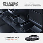 YZ For Tesla Model Y 2021-2025 TPE Under Seat Corner Guard Seat Slide Rails Protector Cover Anti-Kick Decor Flocking Accessories