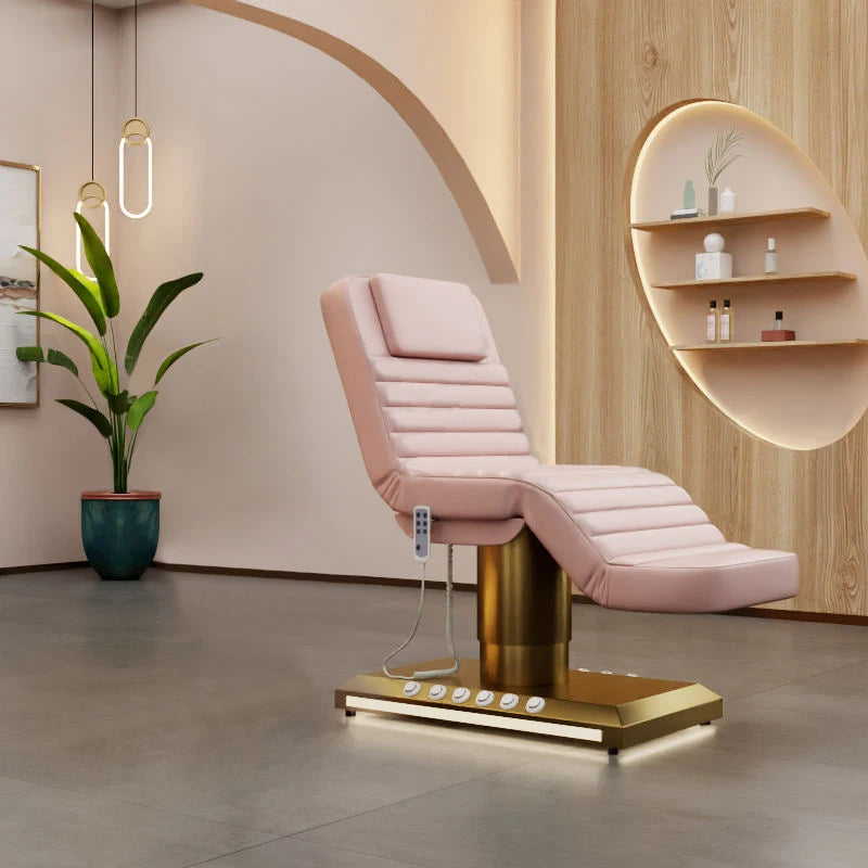 Modern Beauty Salon Center Facial Spa Bed with Foot Control Luminous Diode Electric Massage Beauty Bed Tattoo Embroidery Eyelash Bed