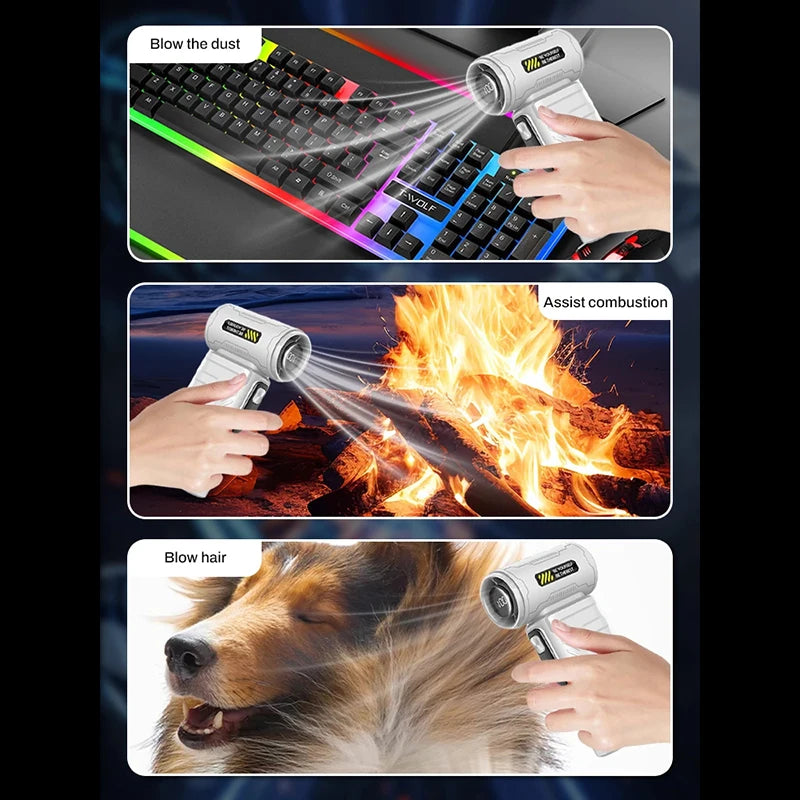 Xiaomi Violent Fan 450000RPM  Dust Blowing Brushless Ultra Turbo Fan Jet Battery Display High-Speed Handheld Powerful Blower2025