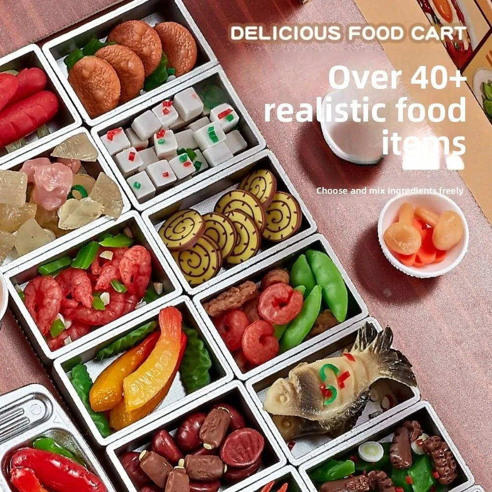 3D Pretend Play Kitchen Toys DIY Role Play Mini Fast Food Model Toy Funny Reusable Simulation Food Toys Doll House Kitchen