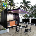 Customized One Stop Outdoor BBQ Kitchen Equipped With Refrigerator Sink Storage Cabinet Retractable Door Shelter
