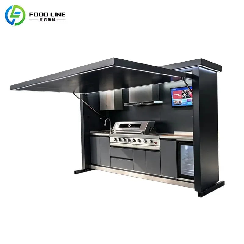 Bbq Outdoor Kitchen Cabinet Outdoor Barbecue Grill Kitchen Container Outdoor Kitchen Pod with Bbq Customized