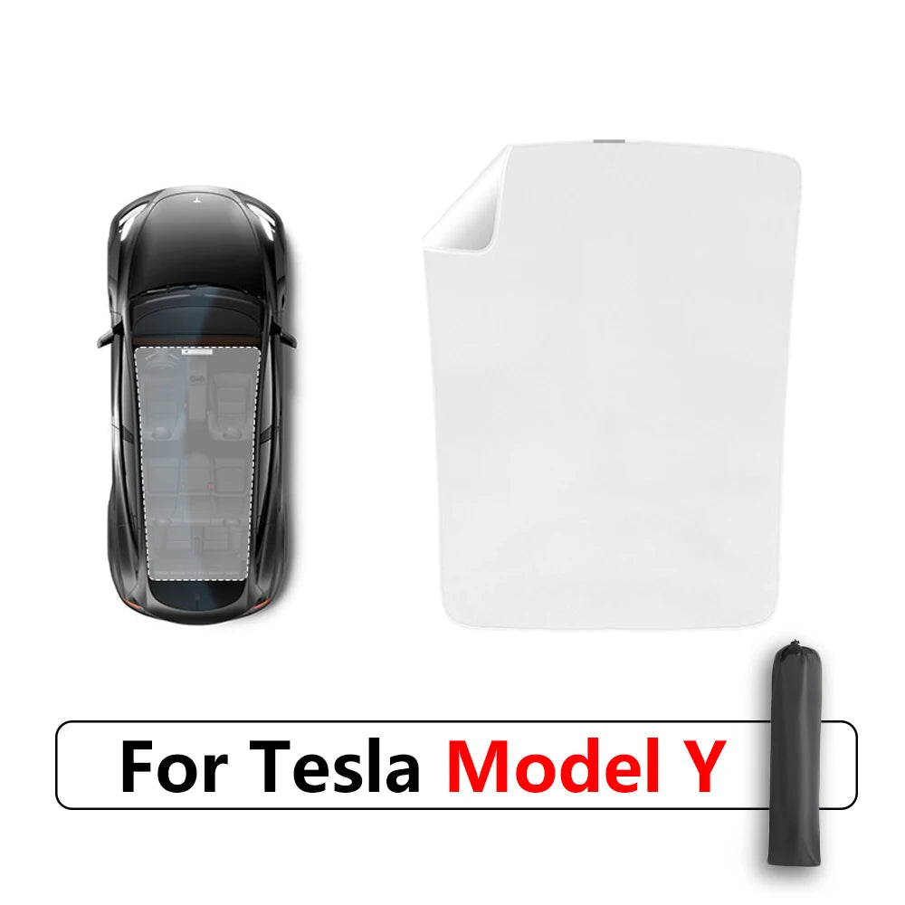 PVC Silica Gel Electrostatic Sorption Sunshade Sunroof Front Rear Glass Cooling Covers for Tesla Model Y Model 3 Highland 2024