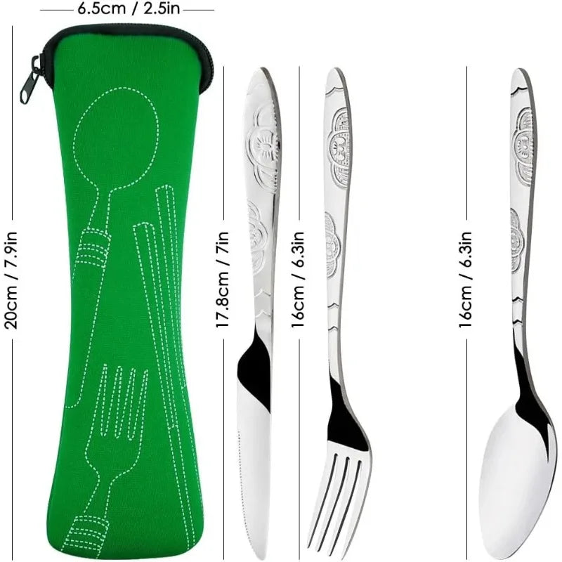 Travel Cutlery Set Portable Picnic Tableware Kit Storage Bag Kitchen Accessories Gadgets Tools Camping BBQ School Home Case
